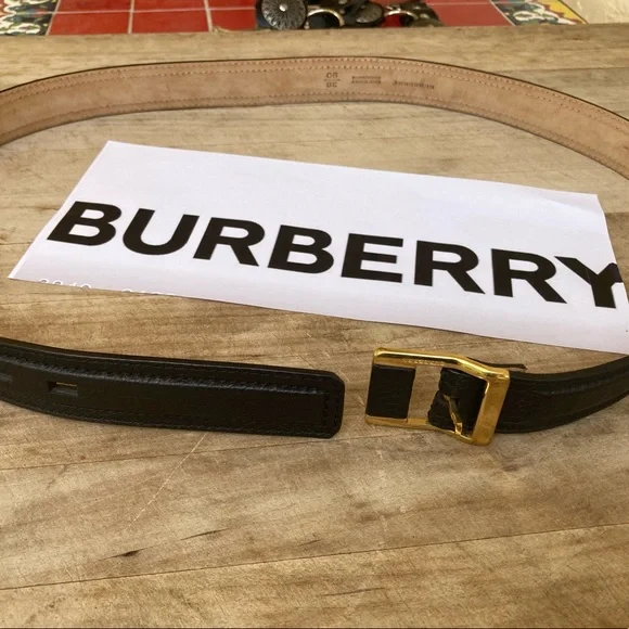 Burberry Black Leather 36/90 Waist Belt. - Picture 10 of 12